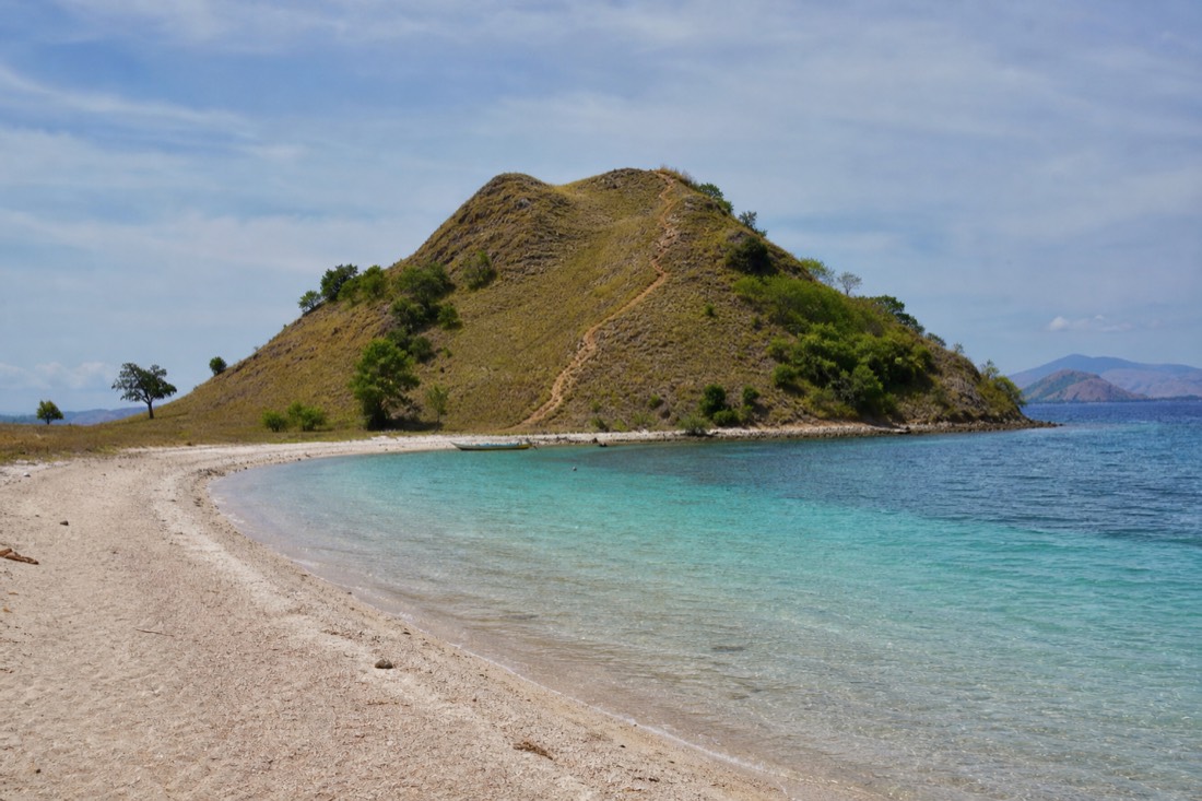 The cone-shaped hill of Kelor Island in Komodo National Park